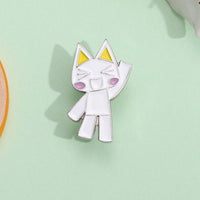 Minimalist Cat Enamel Pin Cute Geo Design - FIHEROE.