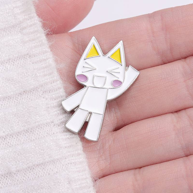 Minimalist Cat Enamel Pin Cute Geo Design - FIHEROE.