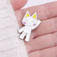 Minimalist Cat Enamel Pin Cute Geo Design - FIHEROE.