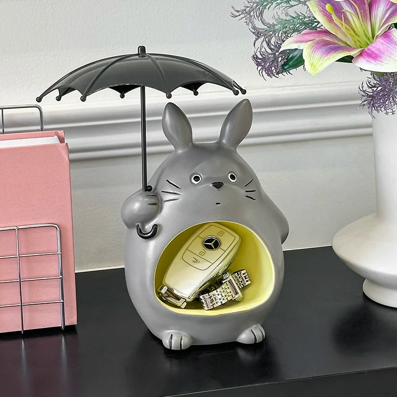 Miniso Resin Totoro Figurine with Umbrella Holder - FIHEROE.