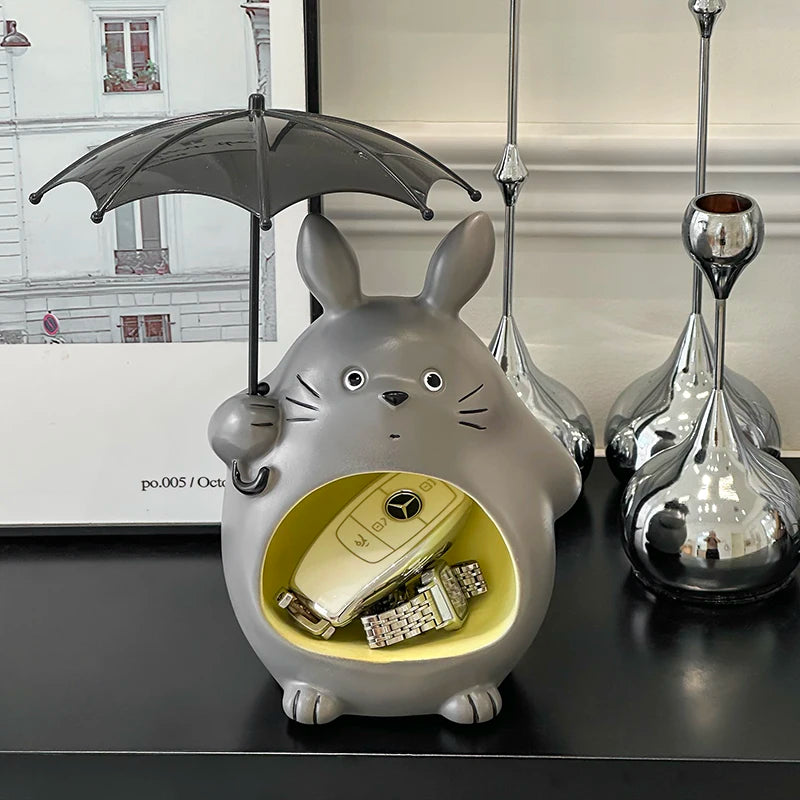 Miniso Resin Totoro Figurine with Umbrella Holder - FIHEROE.