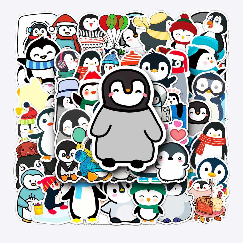 Penguin Animal Graffiti Scooter Luggage Stickers - FIHEROE.