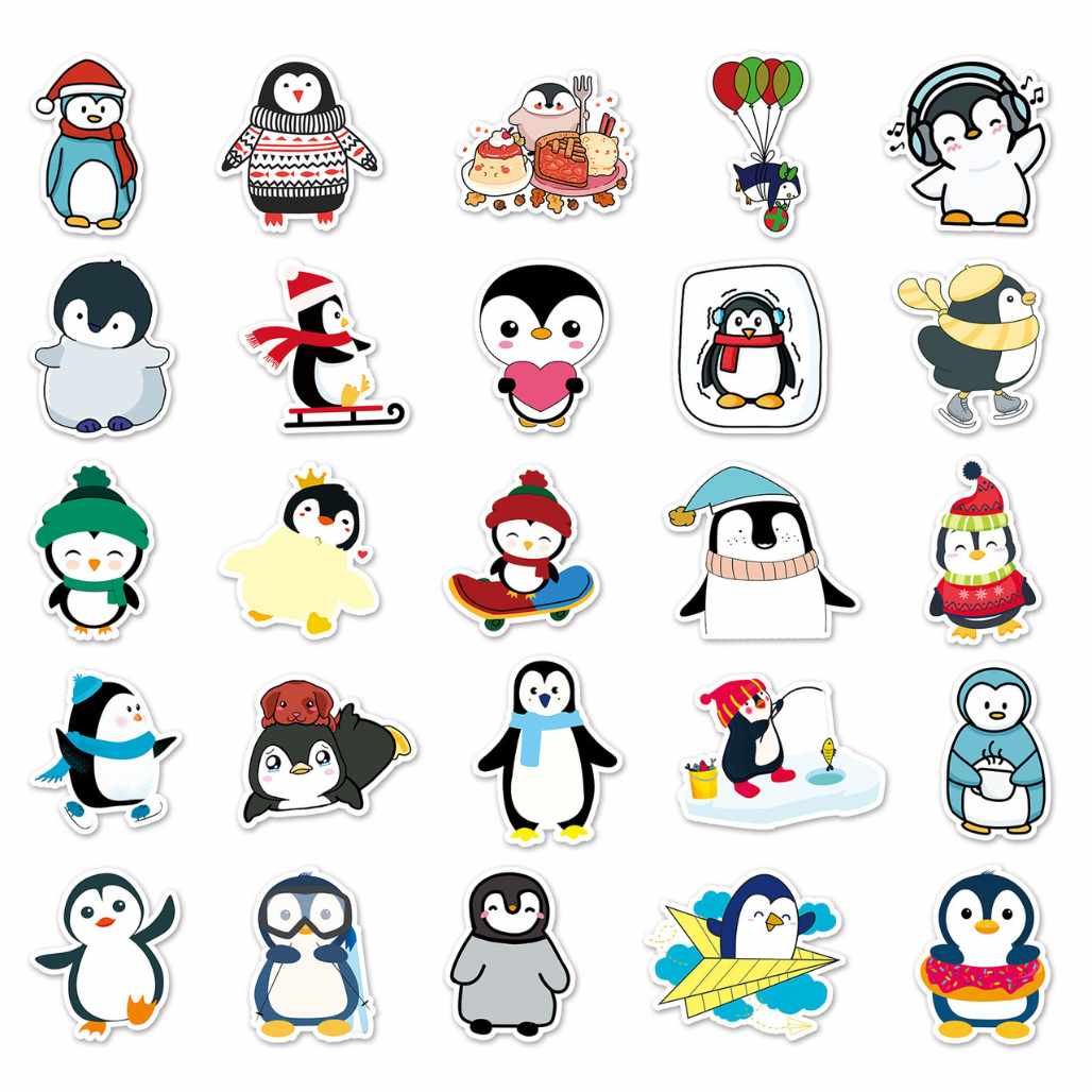 Penguin Animal Graffiti Scooter Luggage Stickers - FIHEROE.