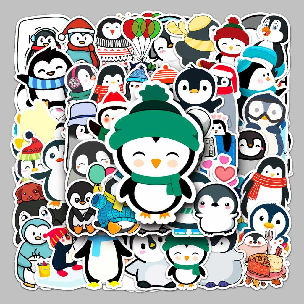 Penguin Animal Graffiti Scooter Luggage Stickers - FIHEROE.