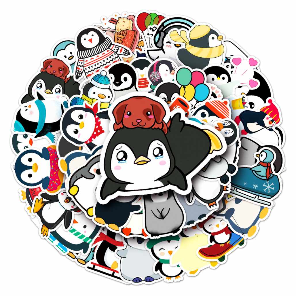 Penguin Animal Graffiti Scooter Luggage Stickers - FIHEROE.