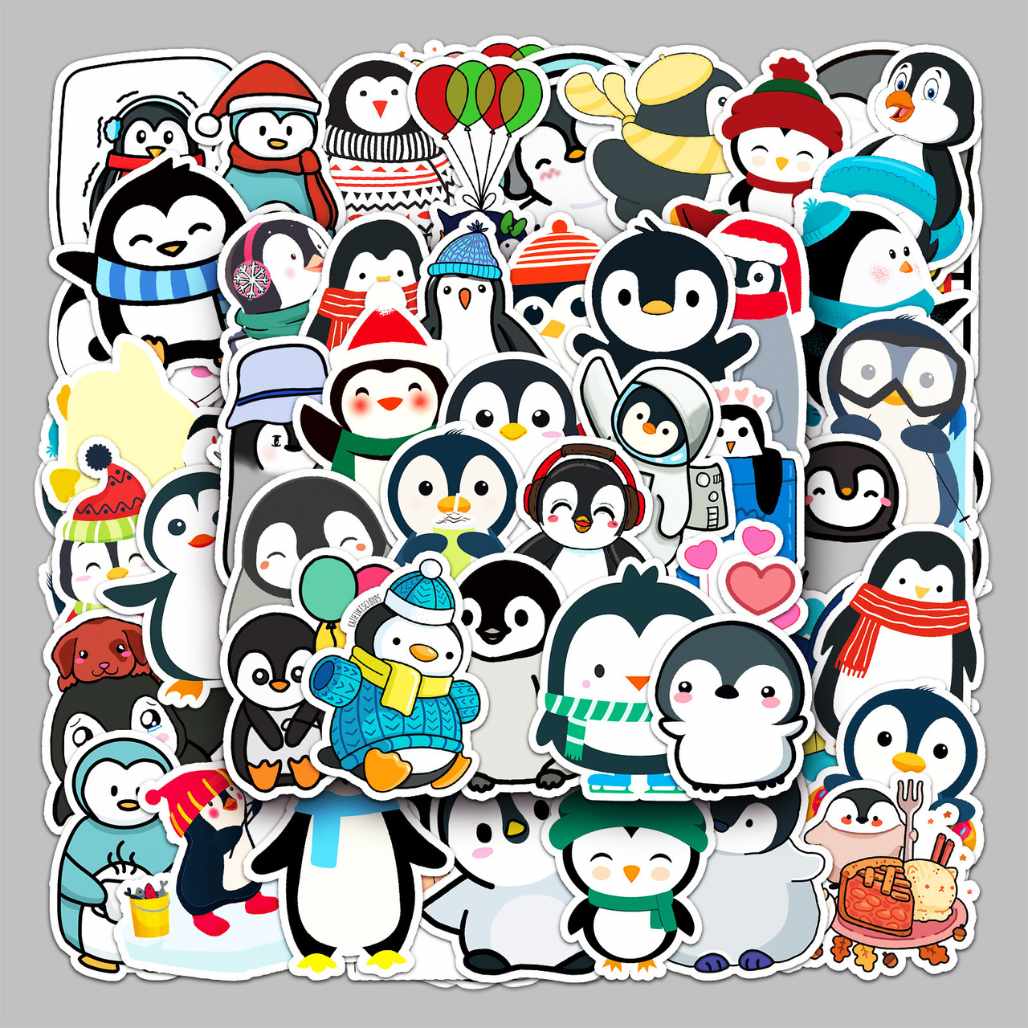 Penguin Animal Graffiti Scooter Luggage Stickers - FIHEROE.