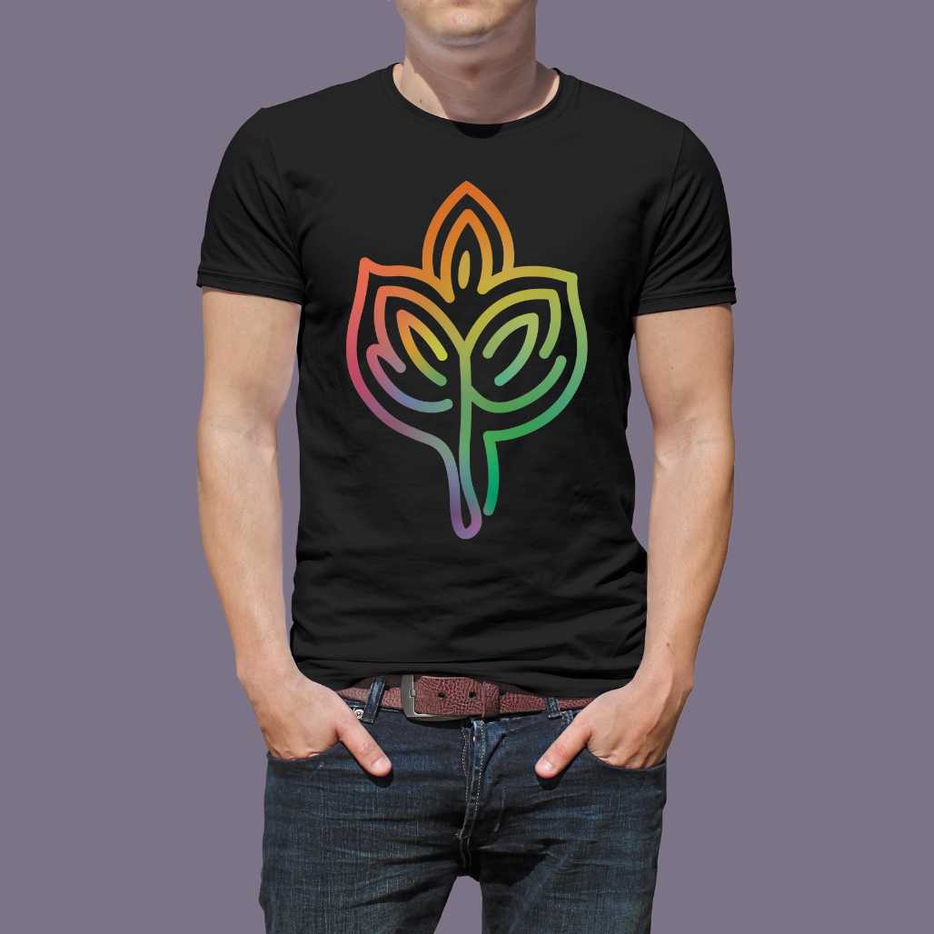 Plant Totem Vibrant Leaf Graphic Tee - FIHEROE.