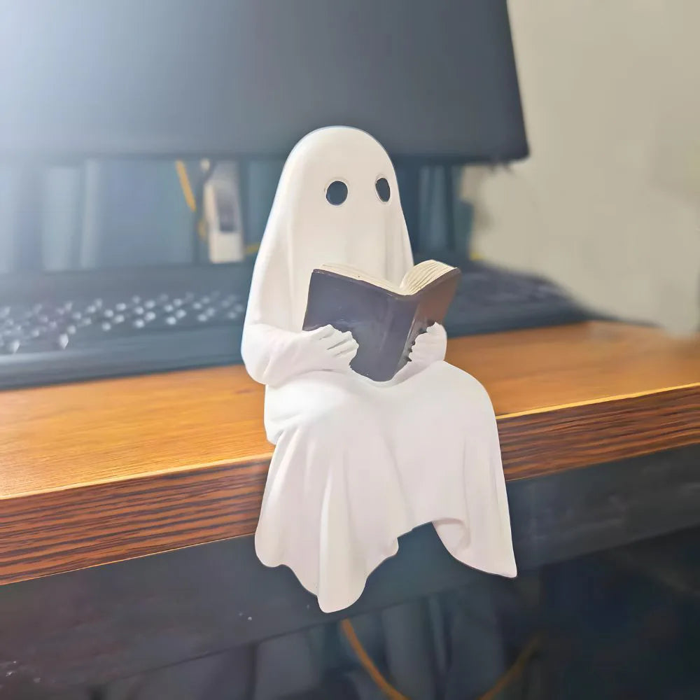 Reading Ghost Desk Ornament Cute Shelf Sitter - FIHEROE.