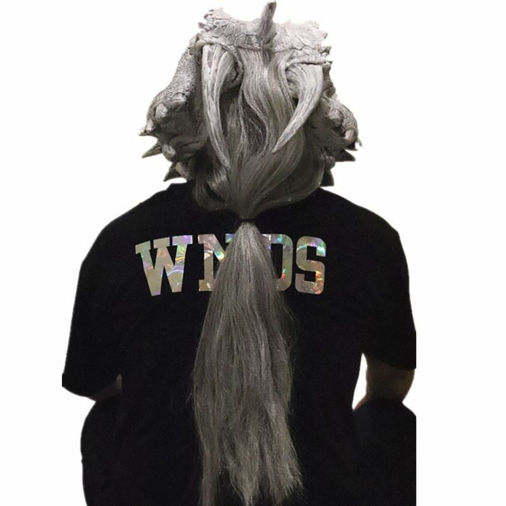 Realistic Dragon Mask with Long Hair Anime Cos - FIHEROE.