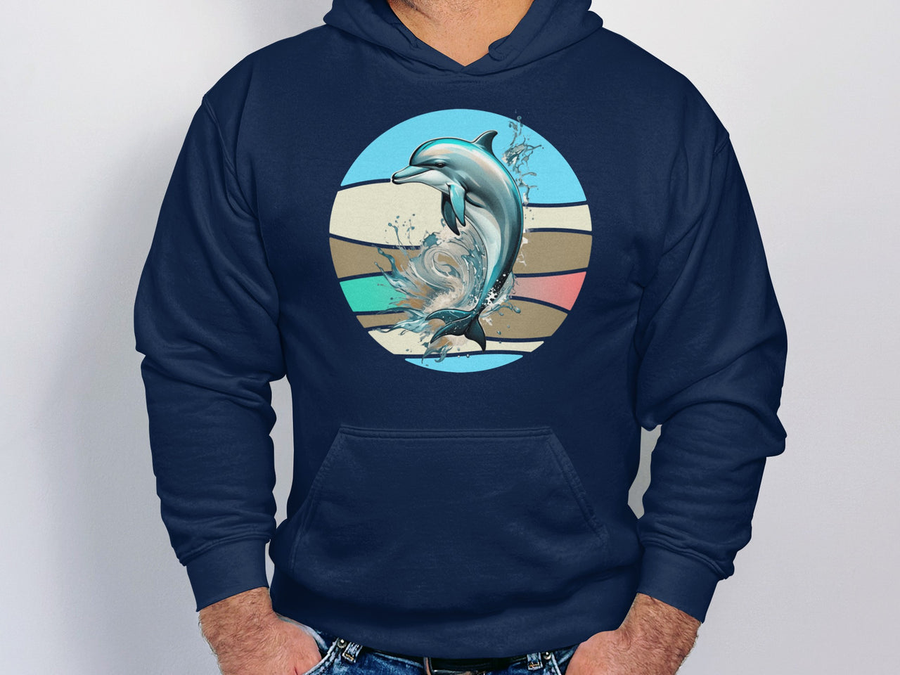 Ocean Dolphin Art Hoodie Stylish Casual Wear product