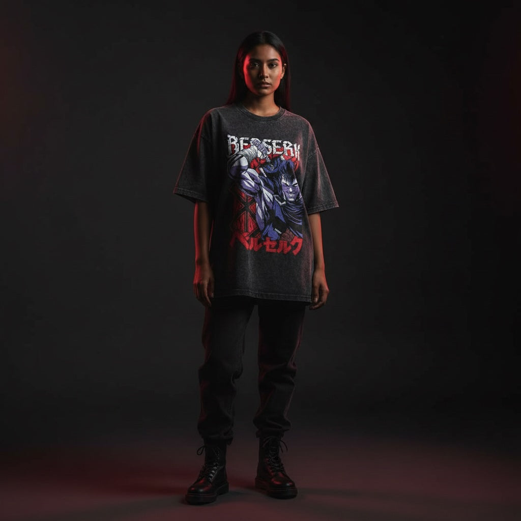 Berserk Vintage Washed Anime Graphic T-Shirt