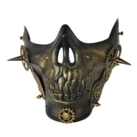Studded Half Face Skull Mask Costume Accessories - FIHEROE.
