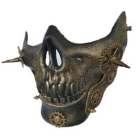 Studded Half Face Skull Mask Costume Accessories - FIHEROE.