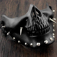 Studded Half Face Skull Mask Costume Accessories - FIHEROE.