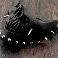 Studded Half Face Skull Mask Costume Accessories - FIHEROE.