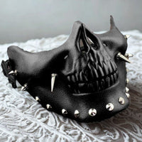 Studded Half Face Skull Mask Costume Accessories - FIHEROE.