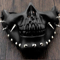 Studded Half Face Skull Mask Costume Accessories - FIHEROE.
