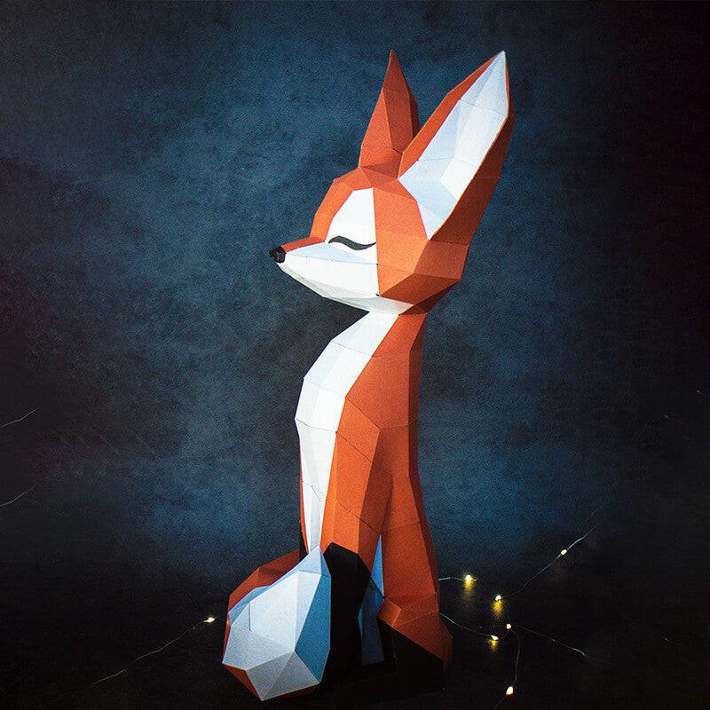 The Proud Fox Animal Paper Craft Home Decor | FIHEROE.