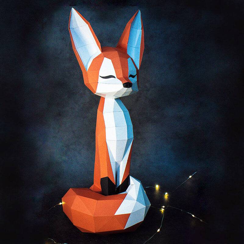 The Proud Fox Animal Paper Craft Home Decor | FIHEROE.