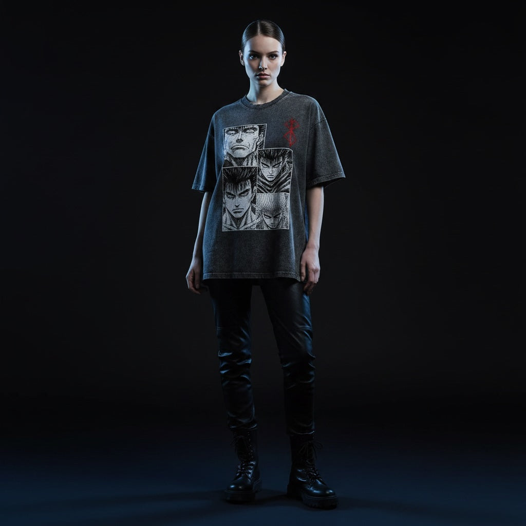 Berserk Vintage Washed Anime Graphic T-Shirt