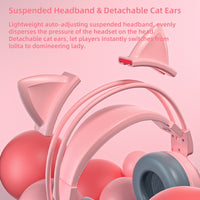 Anime Cat Ears Paw Print Wired Gaming Headphones - FIHEROE.